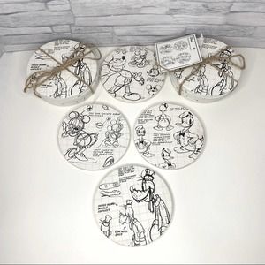 Disney Set of 4 Sketchbook Character Coasters NWT